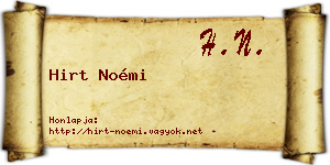Hirt Noémi névjegykártya